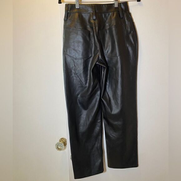 MADEWELL The Petite Perfect Vintage Straight Jean Faux Leather Edition Black 24P - Picture 6 of 12